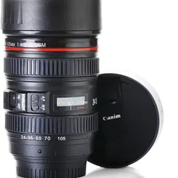 bhakhand Multi Purpose Steel Insulated Camera Lens Shaped Travel Coffee Flask With Lid Plastic Coffee Mug-picture-25