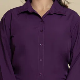 rahul traders Women Regular Fit Solid Spread Collar Casual Shirt image 4