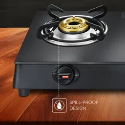 prestige Atlas Plus Toughened Glass top with Lighter Knife and Hose Pipe Glass Manual Gas Stove image 3