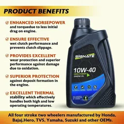 signate 10-w 40 New Motorcycle Engine Oil for Smooth Drive High Performance Engine Oil image 5