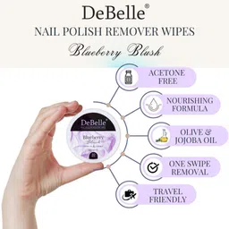 debelle Nail Lacquer Remover Wipes - Blueberry Blush image 3