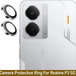 Zyxo Back Camera Lens Ring Guard Protector for Realme P3 5G [ Silver Metal Ring with 9H Glass] Set of 1-picture-24