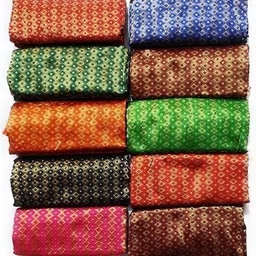 jugoba Unstitched Art Silk Blouse Material Embroidered image 2