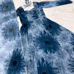 vanray fashion Printed Georgette Stitched Anarkali Gown image 3