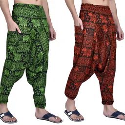 viku Printed Cotton Men Harem Pants image 4