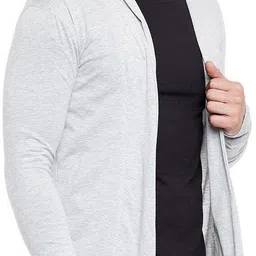 glampanda Men Jacket Style Full Sleeve Grey Shrug image 5