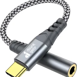 Dsynk Gear Grey USB Type-C to 3.5mm Gold Plated Headphone Phone Converter-picture-10