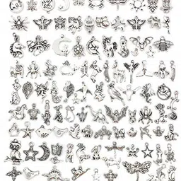 SYGA 100 Mixed Charms Pendant Charms Craft Supplies for Earrings Necklace Bracelet Alloy, Metal Charm Set image 1