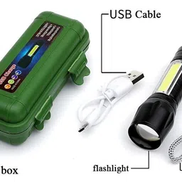 jk sales USB Rechargeable Waterproof Battery LED Torch MINI Portable Side Light Flash Light Zoomable Tactical LED Flashlight Torch Torch image 2