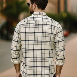 eyebogler Men Relaxed Fit Fit Checkered Double Collar Casual Shirt image 3