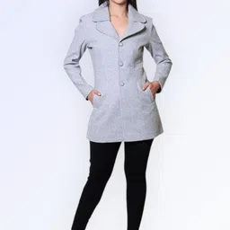 troo blue Women Solid Double Breasted Casual Blazer-picture-28