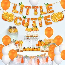 zyozi Little Cutie Baby Shower Theme Decorations for Girl and Boy Include Banner with Cupcake Toppers (Pack of 11) image 4