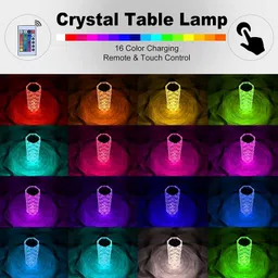 RuHaNest Crystal Lamp,Touch Control Rose Lamp, Table Lamp with 16 RGB Color Changing, Table Lamp image 4