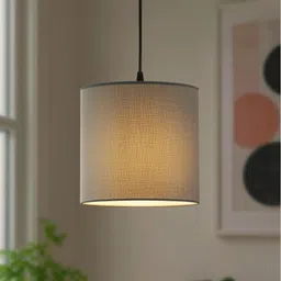 luzlane Linen Fabric Pendant Hanging Lamp for Living Room, Adjustable cord Pendants Ceiling Lamp-picture-13