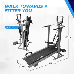 reach T-100 Manual 4in 1 Running Machine With Twister Stepper Jogger Treadmill image 2