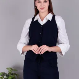 rocksy Solid Women Waistcoat image 5