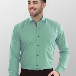 vtexx Men Regular Fit Solid Spread Collar Formal Shirt image 4