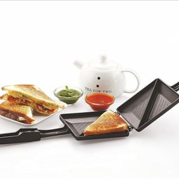 blluex Home & Kithcen - 2 Cuts Gas Sandwich Toaster Make in oil use (Black) Toast-picture-21