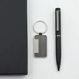 sai simran Matte Black Executive Pen & Keychain Gift Set for Men & Women Ball Pen image 3
