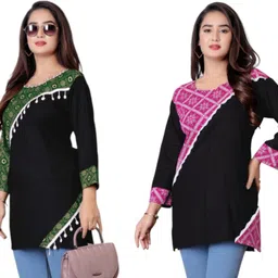 liludi Pack of 2 Women Printed Viscose Rayon Straight Kurta-picture-36