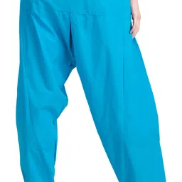 pink uv Cotton Blend Solid Women ["Light Blue"] Salwar image 2