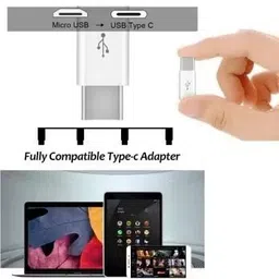 TSHIENTT White 3.0 Micro USB V8 to Type C Charging Connector (Pack of 2) Phone Converter image 3