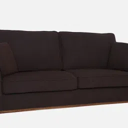 woodsworth from pepperfry Diego Fabric 3 Seater Sofa In Chestnut Brown Colour image 4