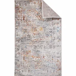sapana carpet-mats Cream & Grey Abstract Polyester 3 x 5 Feet Machine Made Carpet image 3