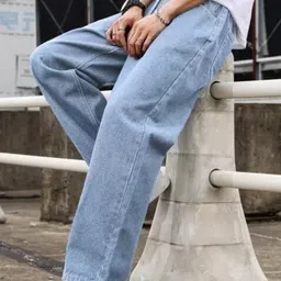 cmd coinmen denims Men Loose Fit Mid Rise Light Blue Jeans image 1