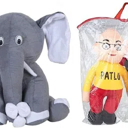MotuPatlu & Grey Elephant Soft Stuffed Toy - 30 cm - 18 cm - 18 cm-image-91