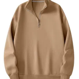 trillion Half Zipper Solid Sweatshirt for Men image 1