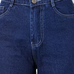 3butterflies Women Flared High Rise Dark Blue Jeans image 5