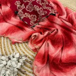 vedikaafashion Striped, Tie-Dye Bollywood Art Silk, Georgette Saree image 2