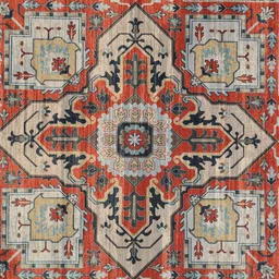 maa home concept Blue, Maroon Polyester, Cotton Carpet image 4