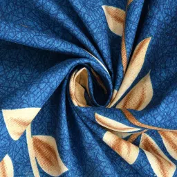 yaakholic Blue Floral 180 TC Cotton Blend Single Sized Bedsheet With 1 Pillow Cover image 2