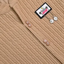 ensafgarments Women Regular Fit Self Design Festive Shirt image 3