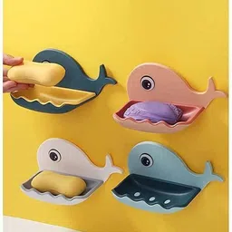 vrdh Fish Shape Cute Adhesive Waterproof Wall Mounted Soap Dish(PACK OF 4) 1.157-picture-15