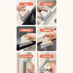 draval Plastic Window Groove Frame Cleaning Brush, Hand-held Window Slot Cleaner Tools Microfibre Wet and Dry Brush image 3