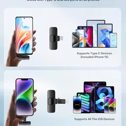 RZON wireless mic for android mobile c type and ios Camera Microphone image 4
