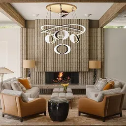 goblet Modern LED Hanging with Rings, Infinity Design@3 Chandelier Ceiling Lamp image 4