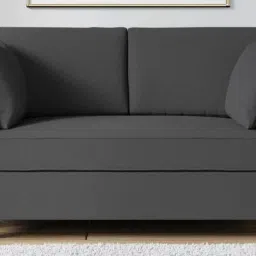 woodsworth from pepperfry Miranda Chenille Fabric 2 Seater Sofa In Steel Grey Colour image 1