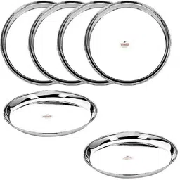 vinod Stainless Steel Kanchan Bogi Plate, Lunch & Dinner Plate (Pack of 6, Dia 28 cm) Dinner Plate-picture-10