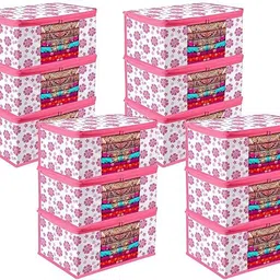shree sawariya creation PINK FLOWER PACK OF 10 Cotton Laundry Bag-image-3