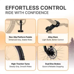 urban terrain Bolt Cycles for Men with Steel Frame & Disc Brake MTB Bike UT5000S26 26 T (inch) Road Cycle image 3