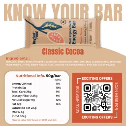 Beyond Food Meal Replacement Energy Bar - Classic Cocoa (Pack of 9) image 3
