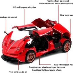 dianor 1:32 Pagani Huayra Metal car Pull Back Die cast Light & Sound image 3