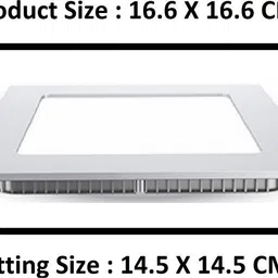 d'mak 15 Watt Square White LED Light (Pack of 10) Recessed Ceiling Light Ceiling Lamp image 3