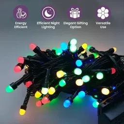 spark world 22 LEDs 6.5 m Multicolor Steady Bulb Rice Lights image 4