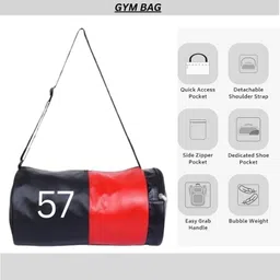 ananya enterprises 20 L Gym Duffel Bag - Gym duffle bag - Black image 3