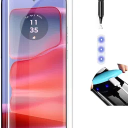 XEDO TECH Edge To Edge Tempered Glass for Moto Edge 50 / Edge 50 Pro14:3814, Premium UV Tempered Glass Screen Protector with Installation Kit-picture-29